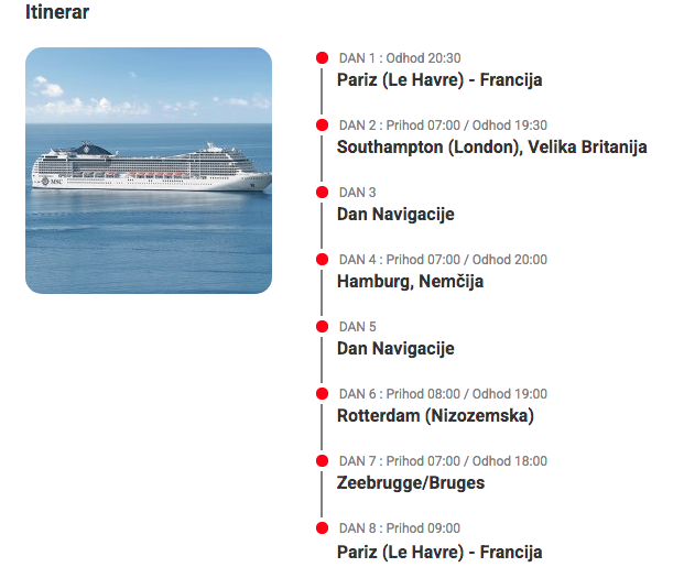 Msc Poesia 20.11.2025, Paris(La Havre) Severna Evropa