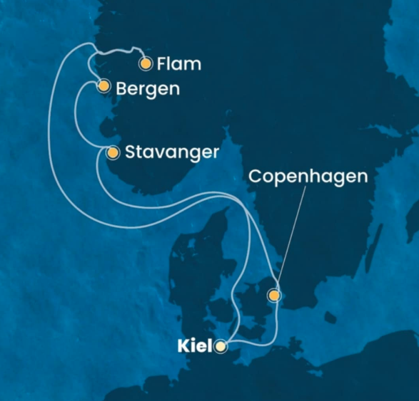 Costa Diadema 7 dnevna severno evropska križarjenja iz Kopenhagna z odhodi od maja do septembra 2026