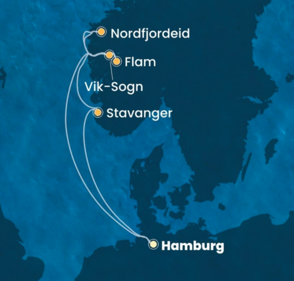 Costa Favolosa od 7-15 dnevna severno evropska križarjenja iz Hamburga od maja do oktobra 2026