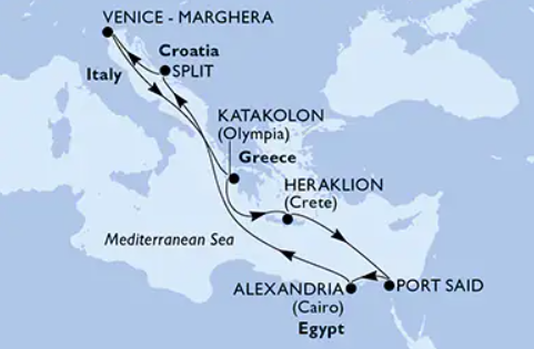 MSC Lirica 7.12.2026, Benetke