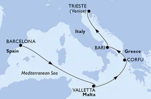 MSC Fantasia 27.4.2026, Barcelona-Trst