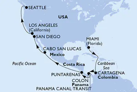 MSC Poesia 23.4.2026, Miami-Seattle