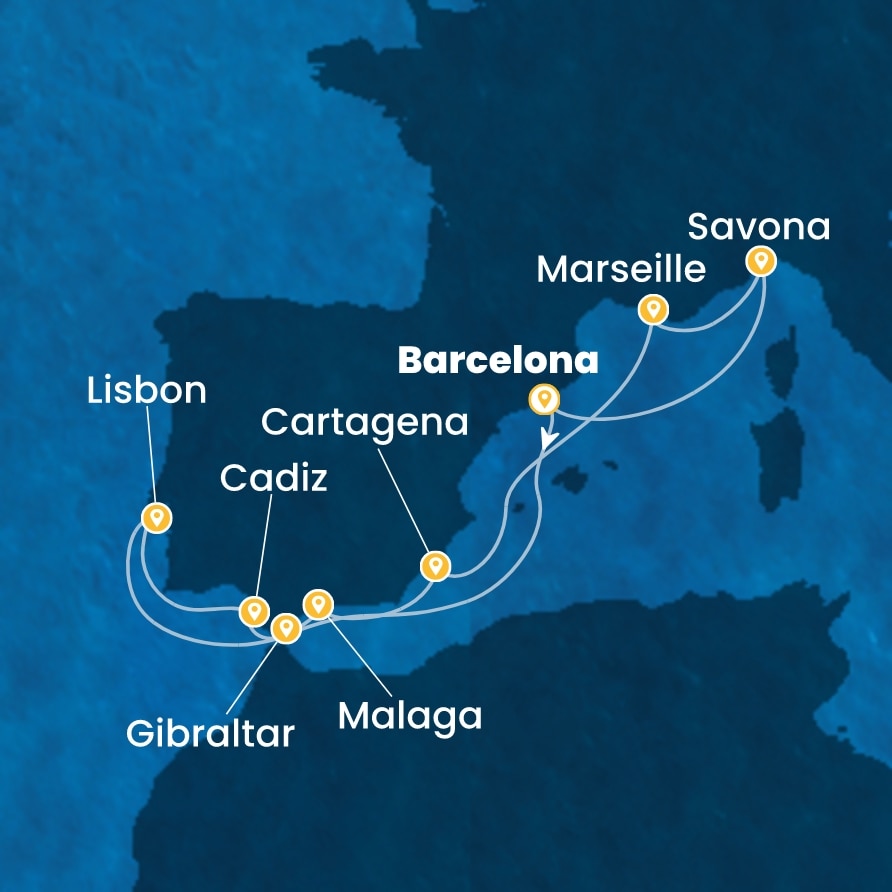 Costa Diadema z Barcelone 12 dni