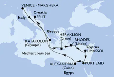 MSC Lirica 4.11.2026, Benetke – Split 11 dni